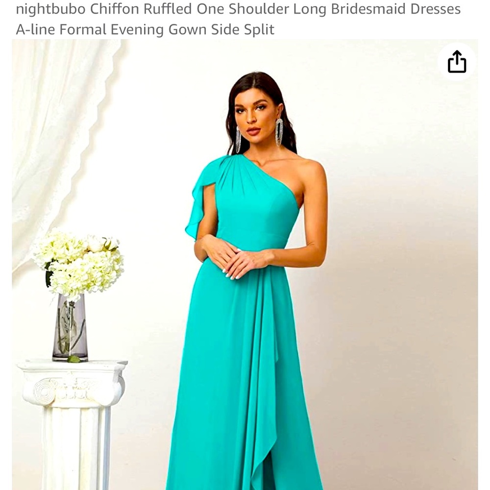 Chiffon, one shoulder bridesmaid dress